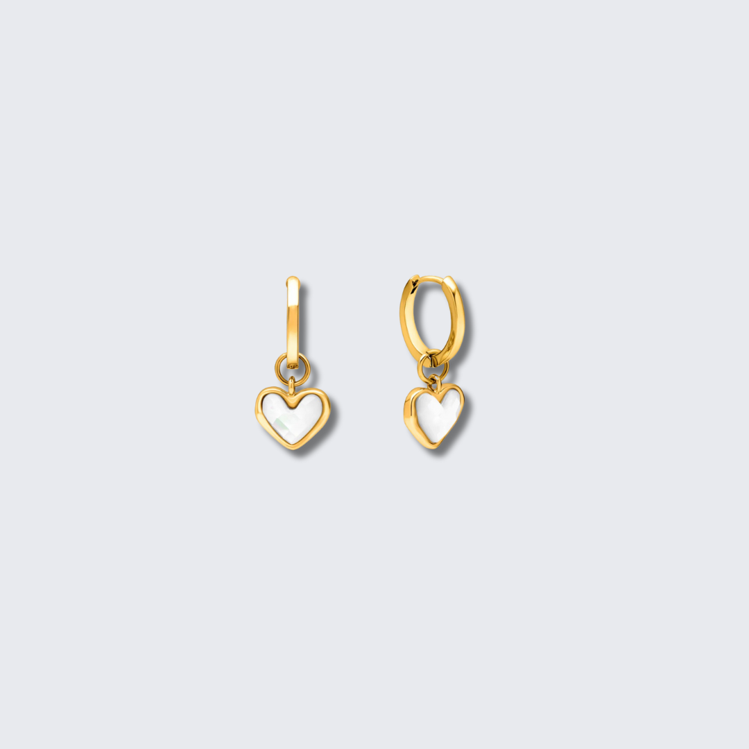 Boucles d'oreilles Huggie en quartz blanc