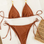 Claire — Brown lace two-piece bikini