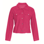 Veste boutonné avec poches manches longues en velours côtelé - Chic&Shines