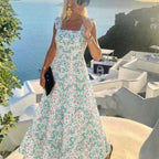 High-Waisted Floral Print Dress — Soft Elegance