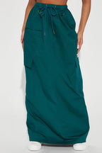 Jupe longue cargo Cool Girl - Bleu sarcelle
