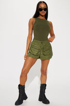Next Level Nylon Cargo Shorts - Olive