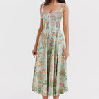 Robe dos nu à imprimé floral – Style élégant et sensuel