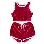 Ensemble haut et short en velour