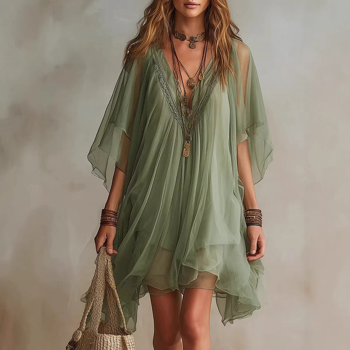 Flowy bohemian set — Blouse and twirling skirt