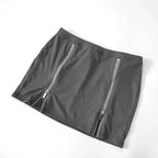 Long-sleeved zip-up jacket and skirt set