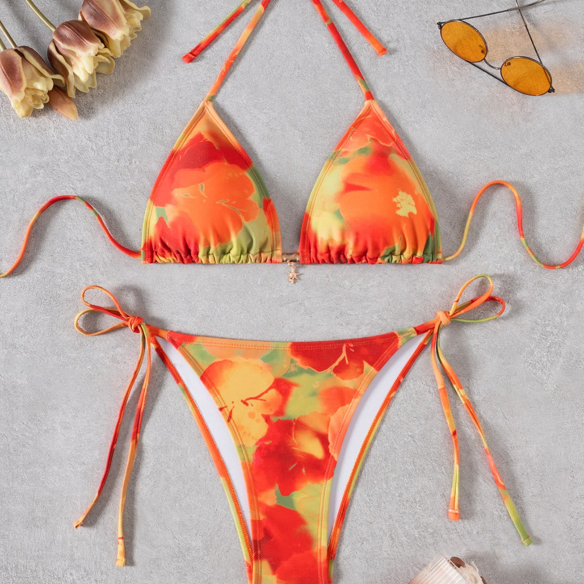 Pauline — Orange two-piece bikini