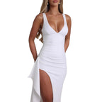 Robe portefeuille blanc pur, élégance minimaliste