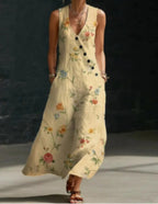 Robe-gilet unie à boutons, longueur médium
