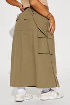 Double Play utility maxi skirt - Olive