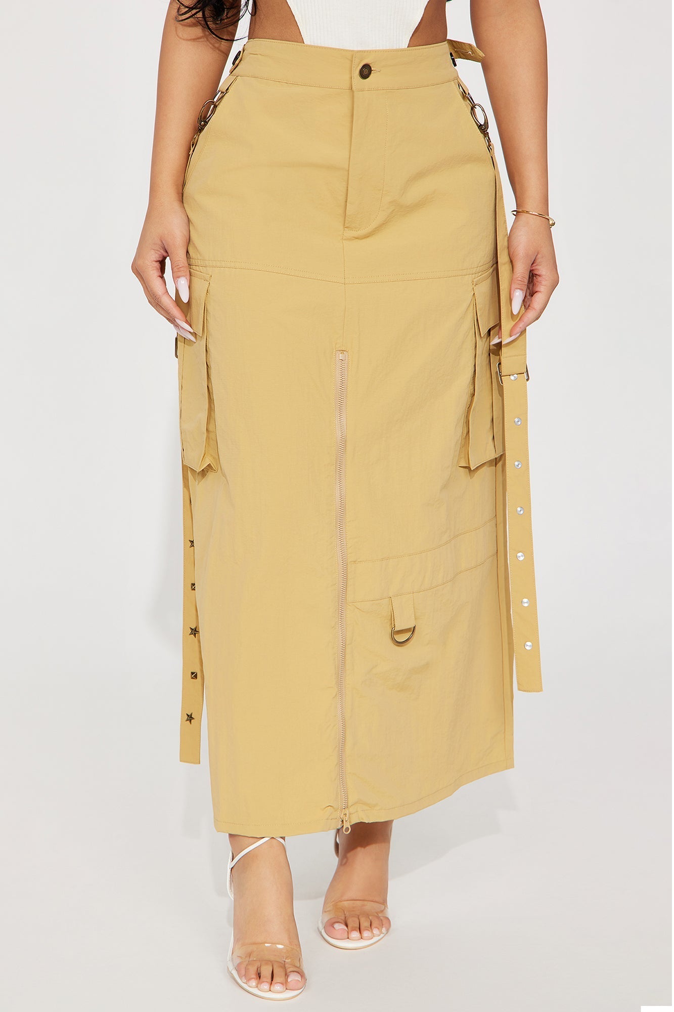 Jupe longue utilitaire Double Play - Kaki