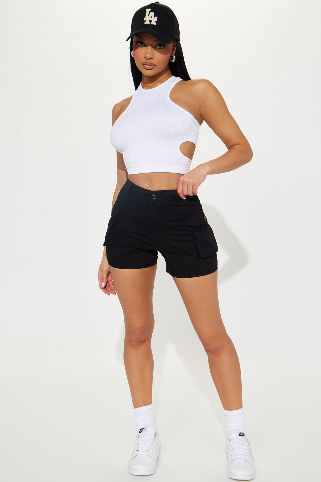 Short Cargo Back On Top - Black