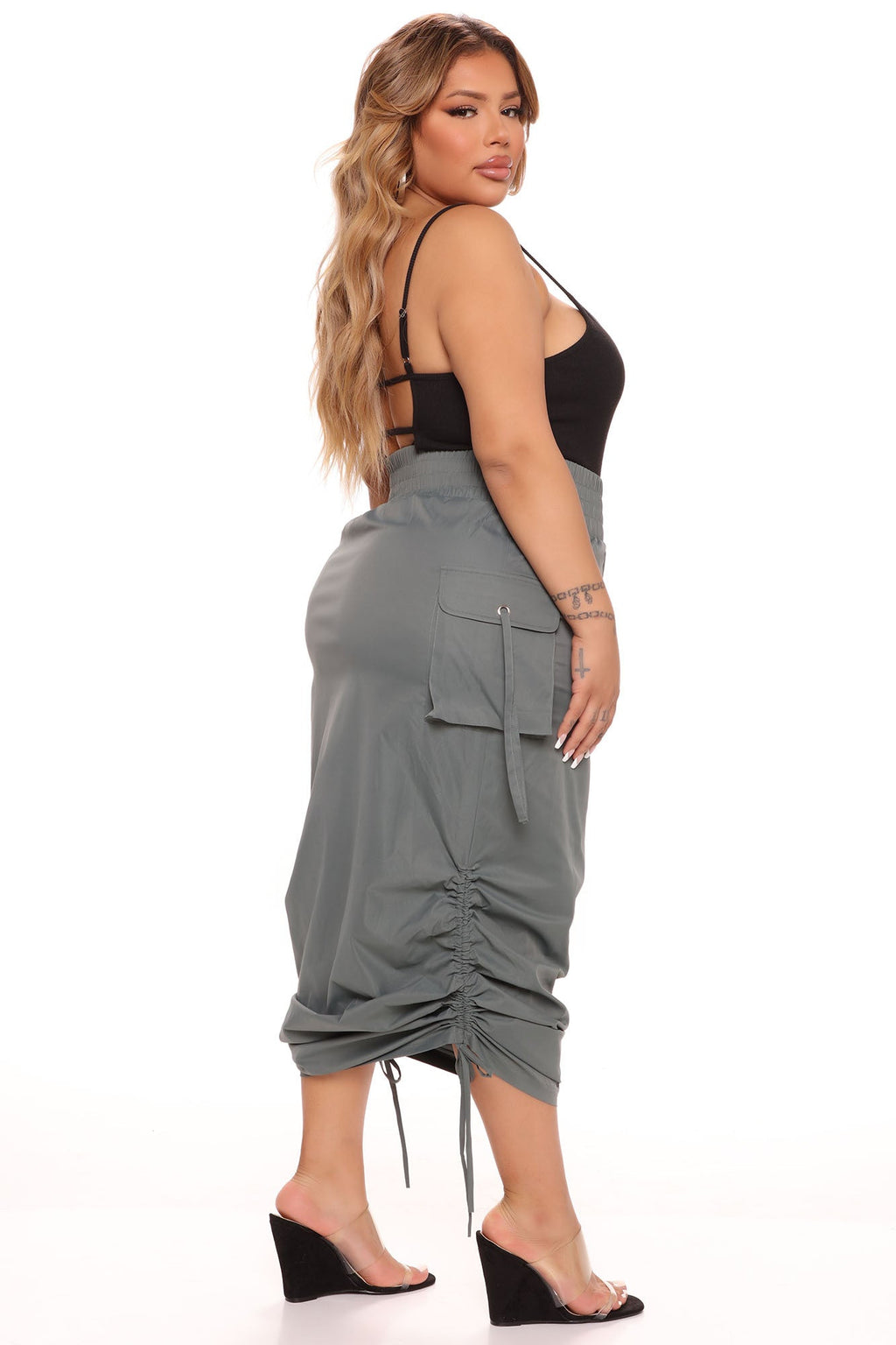 Long skirt I'll tell you what I want - Olive