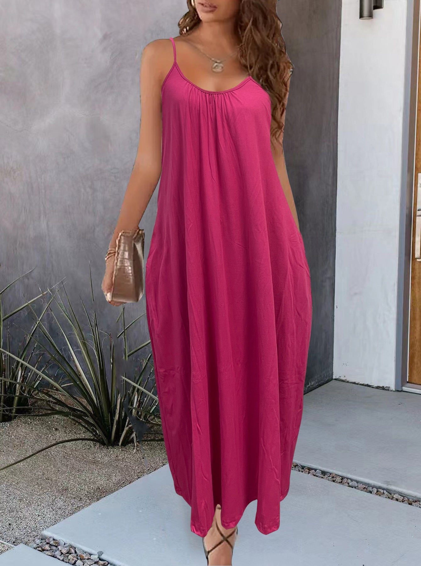 Robe longue ample à bretelles décontractée - Chic&Shines