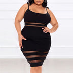 Robe courte à bretelles rayées taille mi-haute