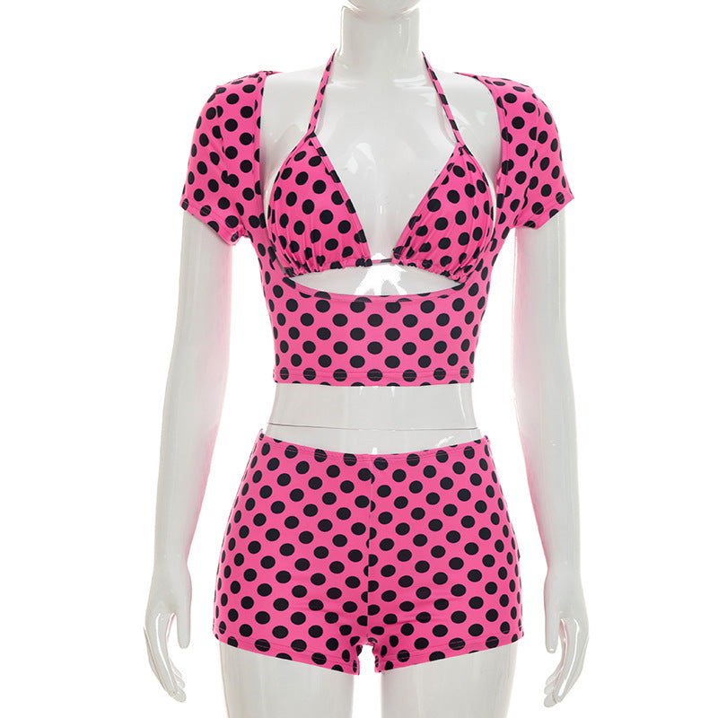 Ensemble pois chic — Short et débardeur coordonné