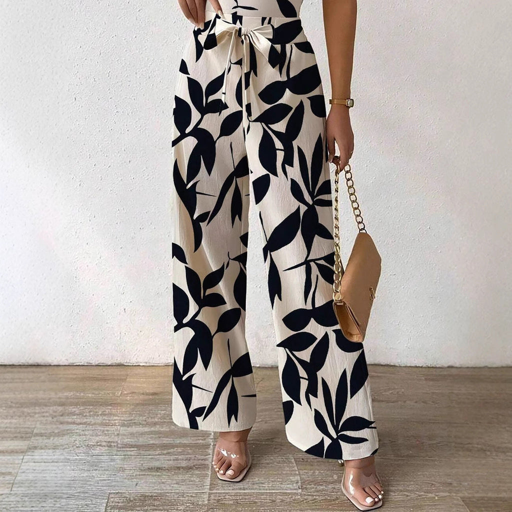 Printed dungaree jumpsuit
