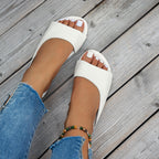 Sandales plates à la mode, chaussures d'été pour vacances en bord de mer, plage
