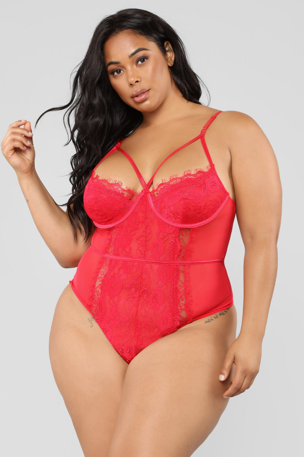 Teddy en dentelle Someone To Love - Rouge
