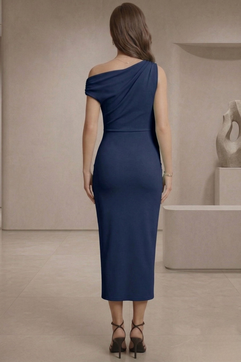 Sage green wrap neck midi dress