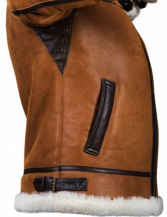 EnglishMeti - Sheepskin winter jacket with fur hood