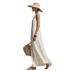 Robe longue asymétrique coupe épurée