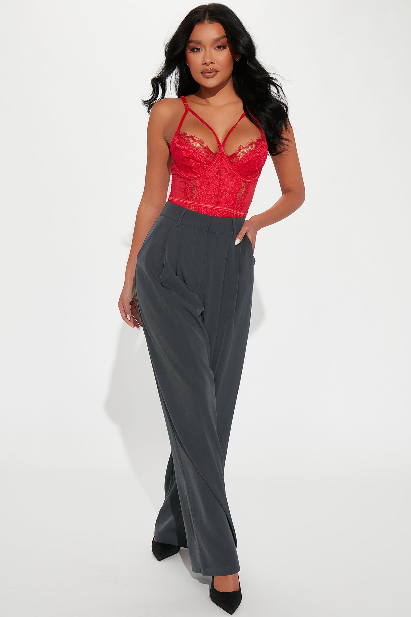 Teddy en dentelle Someone To Love - Rouge