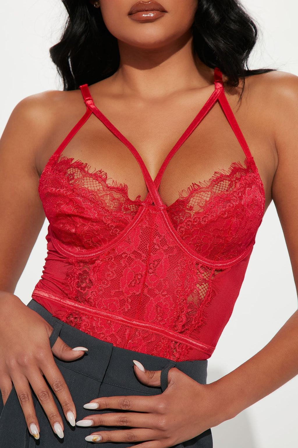 Teddy en dentelle Someone To Love - Rouge