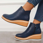 Bottines zippées à plateau pour femmes