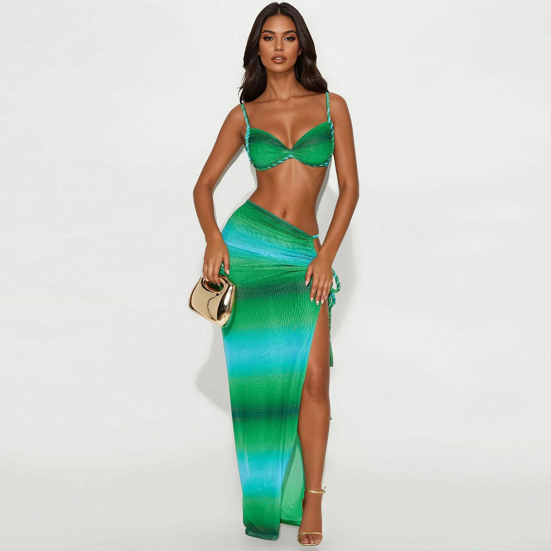 Dalida — Blue Beach Wrap Set