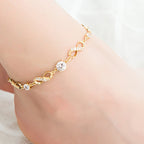 Bracelet de cheville bohème cœur ou diamant