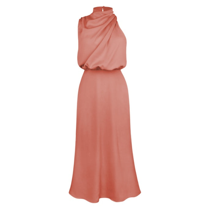 Robe longue col haut sans manches design - Chic&Shines