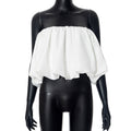 Tube top transformable blanc polyester