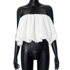 Tube top transformable blanc polyester