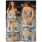 Robe lin fluide imprimé fleuri — Allure bord de mer
