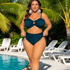 Wanda — Bikini deux-pièces taille haute peacock vert