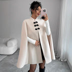Stylish wool coat with frog fastenings