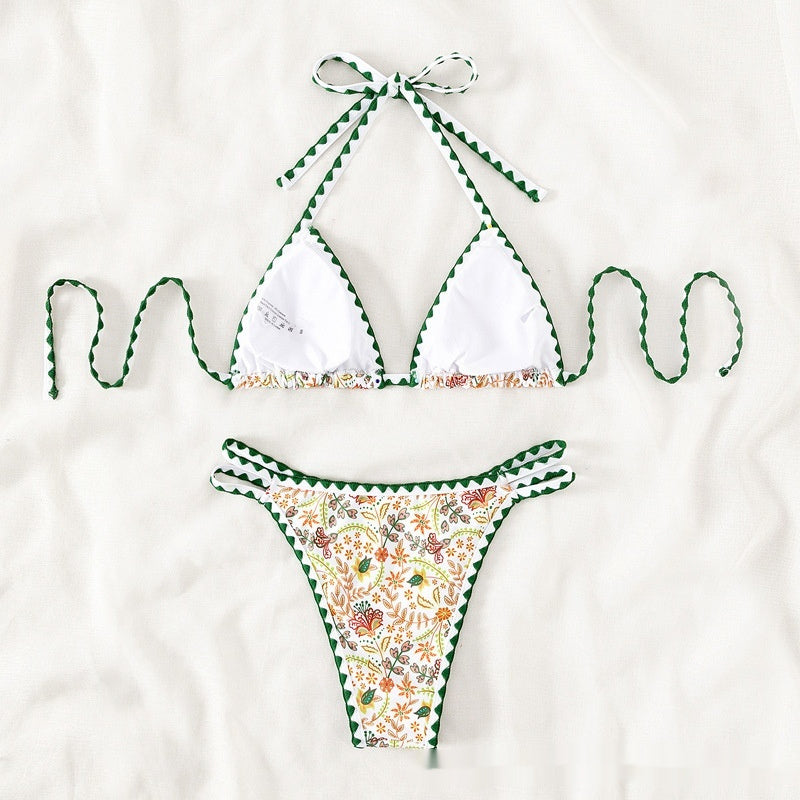 Mila — Green wrap two-piece bikini