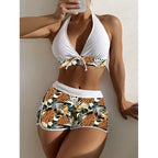 Maillot de bain deux pièces haut licou et son short - Chic&Shines