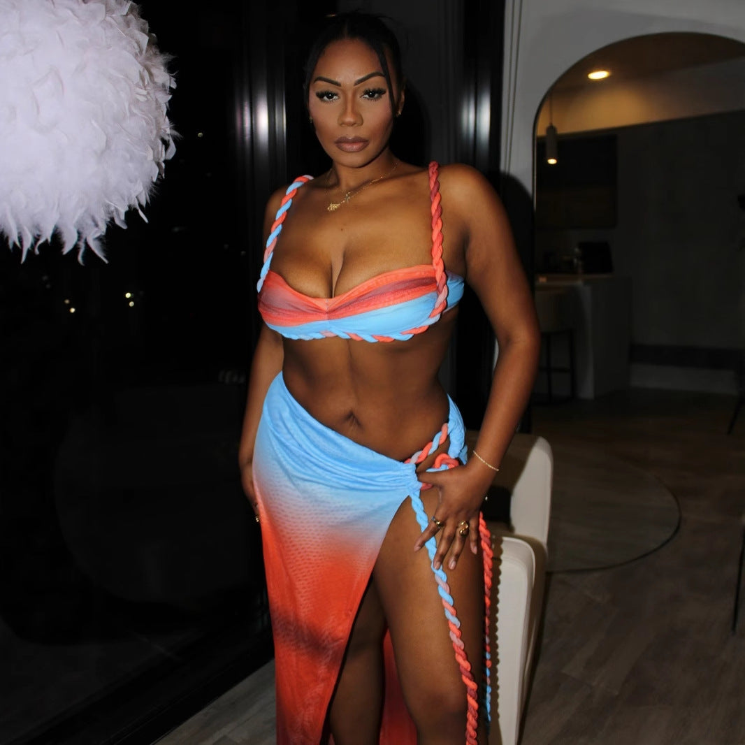 Dalida — Blue Beach Wrap Set