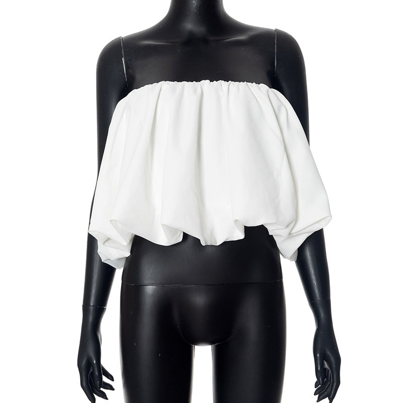 Tube top transformable blanc polyester