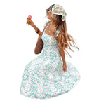 High-Waisted Floral Print Dress — Soft Elegance