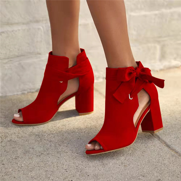 Chaussures à talon épais en daim - Chic&Shines