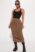 Jupe longue cargo Tunnel Visions - Olive