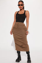 Jupe longue cargo Tunnel Visions - Olive