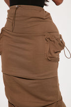 Jupe longue cargo Tunnel Visions - Olive