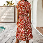 Emelia Polka Dot V-Neck Dress for Fall