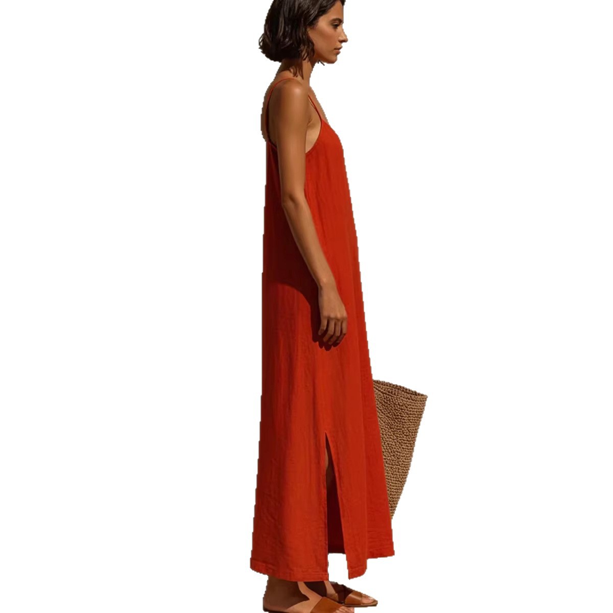 Sleeveless Square-Neck A-Line Dress