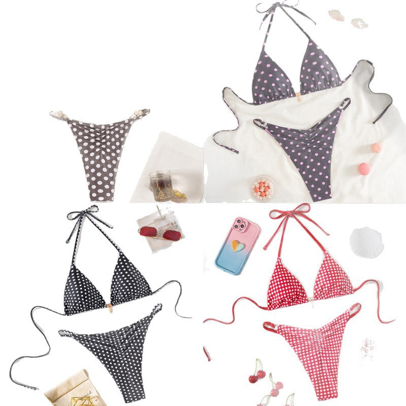 Inès — Red two-piece triangle bikini