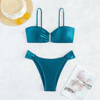 Mia — Plain two-piece bikini with metallic trim